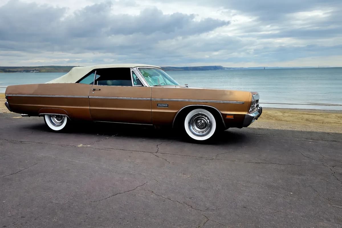 Classic American cars on display